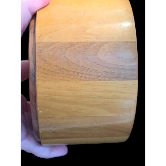 Vtg Dee Nielsen Signed Staved TEAK Wood Bowl OOAK Danish Modern Thin Wall 3x6 - Picture 10 of 15